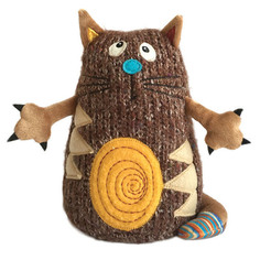 Мягкая игрушка Gulliver Кот Котейка, 15 см коричневый