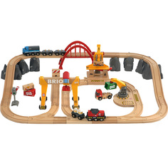 Игровой набор BRIO Железнодорожное полотно с мостовым краном Люкс 33097