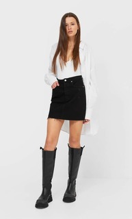 Stradivarius Джинсовая Юбка С Разрывами Женская Коллекция С Эффектом Потертости 44