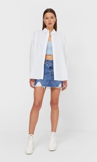 Stradivarius Рубашка В Стиле Бойфренд Женская Коллекция Белый S