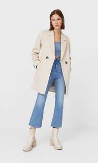 Stradivarius Базовое Пальто Женская Коллекция Цвет Небеленого Полотна L