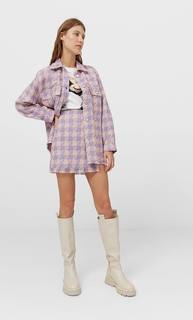 Stradivarius Юбка В Клетку В Стиле 90-Х Женская Коллекция Multicolor 34