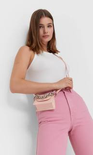 Stradivarius Мини-Сумка С Цепочкой Женская Коллекция Цвет Розового Макияжа 103