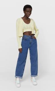 Stradivarius Трикотажный Топ С Узором «Косы» Женская Коллекция Multicolor L