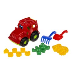Сортер-трактор Colorplast Кузнечик №2 + лопатка, грабельки, 2 формочки, в ассортименте