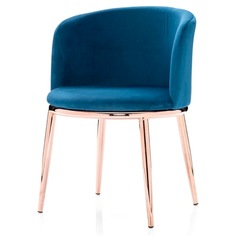 Стул Cooper синий велюр с золотыми ножками StoreForHome / S-604-BLUE-GOLD