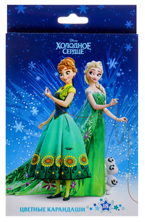 Карандаши цветные Hatber VK Холодное сердце 18 цв заточка В картонной коробке с европодвес