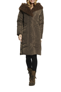 Пуховик-пальто женский D`imma 2109 зеленый 48-170