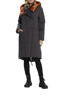 Пуховик-пальто женский D`imma 2113 серый 58-170