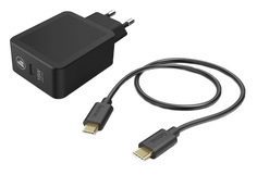Сетевое зарядное устройство Hama PD/QC USB Type C Black (00183326)