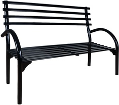 Скамейка "Беседа-3" со спинкой, черная ЗМИ