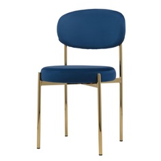 Стул Series 430 синий велюр с золотыми ножками StoreForHome / C-994-BLUE-GOLD