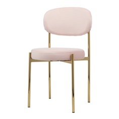 Стул Series 430 розовый велюр с золотыми ножками StoreForHome / С-994-PINK-GOLD