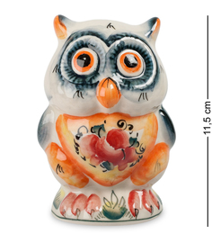 Фигурка "Сова" бол. цв. (Гжельский фарфор) Art East