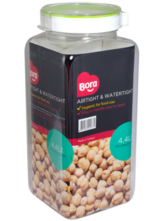 Контейнер BORA квадратный с крышкой салатовая полоса 4,4 л. 1 шт. ПЛ-BO2237s