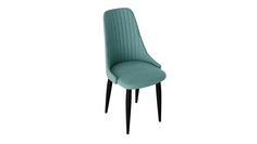 Стул Трия Франк исп.2 (конус) черный матовый, микровелюр аквамарин Triya