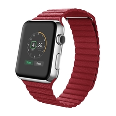 Ремешок для часов Apple Watch фактурный с магнитами 42 (Красный) Lemon Tree