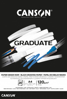 Альбом-склейка для смешанных техник Canson "Graduate" A4 20 л 120 г, черная бумага
