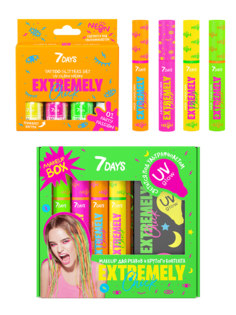 Подарочный набор косметический 7DAYS EXTREMELY CHICK Neon Box №1 Spotlight, 5 средств