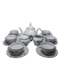 Чайный сервиз 17/6, Bernadotte; декор "Мелкие цветы" Thun 1794 A.S.