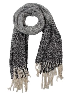 Палантин женский Venera 2722801 серый/черный, 65х180 см