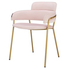 Стул Strike розовый велюр с золотыми ножками StoreForHome / A-8109-PINK
