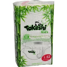 Подгузники бамбуковые Takeshi Kids L (9-14 кг), 52 шт.
