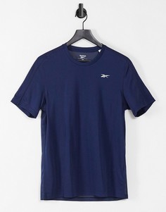 Темно-синяя спортивная футболка Reebok Training Tech-Голубой