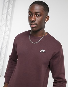 Коричневый свитшот с круглым вырезом Nike Club