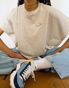 Бежевая футболка в стиле oversized Nike Earth Day-Бежевый
