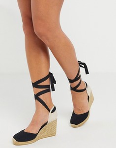 Черные высокие эспадрильи на танкетке с завязкой на щиколотке Aldo-Черный