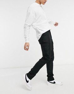 Черные зауженные строгие брюки карго ASOS DESIGN-Черный цвет