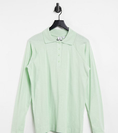Зеленая футболка-поло с рукавами реглан COLLUSION-Зеленый цвет