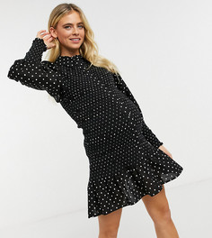 Присборенное платье-рубашка мини в горошек ASOS DESIGN Maternity-Многоцветный