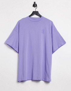 Oversized-футболка с логотипом ASOS 4505-Сиреневый