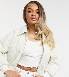 Дутая куртка-бомбер кремового цвета ASOS DESIGN Petite-Кремовый