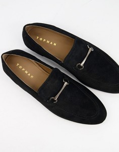 Черные лоферы с отделкой Topman-Черный цвет