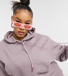 Окрашенный фиолетовый меланжевый худи в стиле oversized от комплекта COLLUSION Plus-Сиреневый