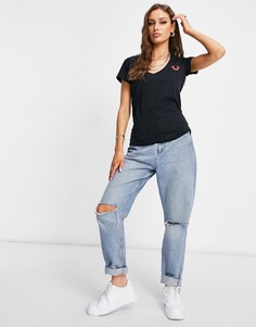 Черная футболка узкого кроя с V-образным вырезом True Religion ego-Черный цвет