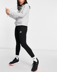 Черные классические леггинсы в рубчик PUMA-Черный цвет