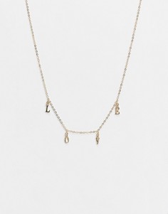 Золотистое ожерелье с подвесками в форме букв, составляющих слово «Love» Pieces Valentines-Золотистый
