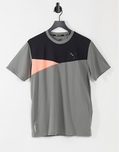 Серая футболка в стиле колор блок с короткими рукавами PUMA Train-Серый