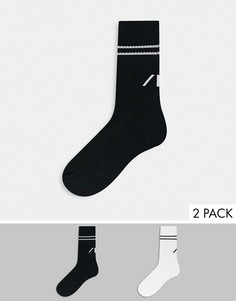 Носки обычной длины черного и белого цвета Selected Homme-Черный цвет