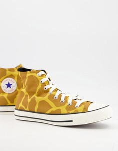 Высокие кеды с принтом под жирафа Converse Chuck Taylor All Star-Бежевый