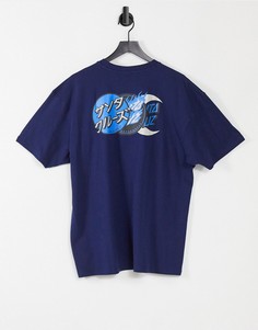 Темно-синяя футболка с принтом Santa Cruz-Темно-синий