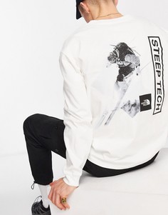 Белый легкий лонгслив The North Face Steep Tech