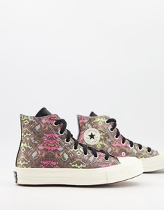 Высокие кеды со змеиным рисунком Converse Chuck 70-Многоцветный
