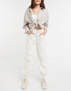 Светло-бежевые свободные джоггеры ASOS DESIGN-Кремовый