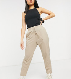 Брюки-галифе из ткани «под лен» светло-бежевого цвета ASOS DESIGN Petite-Бежевый