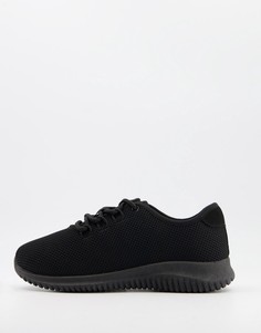 Черные кроссовки из мягкого материала New Look-Черный цвет